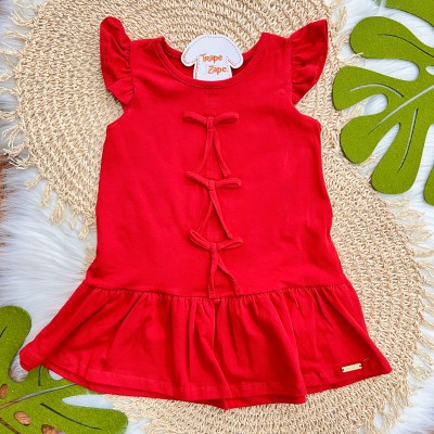  Vestido Três Laços - Vermelho